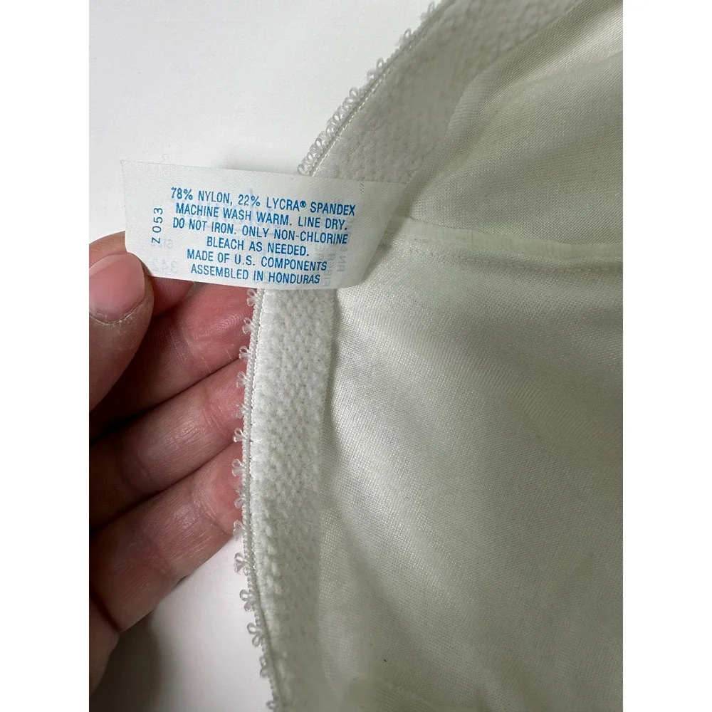 Vintage 80s Adonna JCPenney Shapewear Shorts White Lace Floral Girdle 4525 342X
